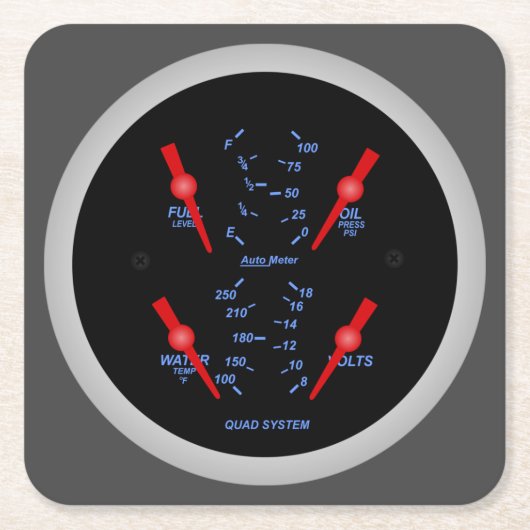 非常におもしろいクワッド自動メータシステムコースターセット スクエアペーパーコースター (正面)