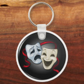 非常におもしろいシアターマスク、喜劇と悲劇、キーチェーン キーホルダー (正面)