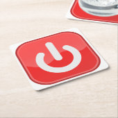 非常におもしろいシミュレートされたオンオフボタンコースターセット スクエアペーパーコースター (アングル)