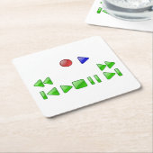 非常におもしろいシミュレートされたDVDプレーヤーボタンのコースターセット スクエアペーパーコースター (アングル)