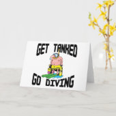 非常におもしろいスキューバダイビング カード (黄色い花)