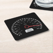 非常におもしろいスピードメーター行く高速コースターセット スクエアペーパーコースター (アングル)