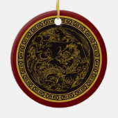 非常におもしろい中国のドラゴンクリスマスオーナメント セラミックオーナメント (裏面)