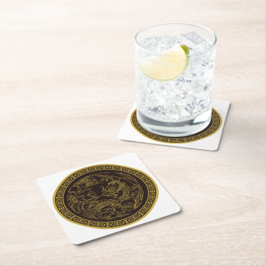 非常におもしろい中国のドラゴンコースターセット スクエアペーパーコースター (インサイチュ)