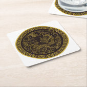 非常におもしろい中国のドラゴンコースターセット スクエアペーパーコースター (アングル)