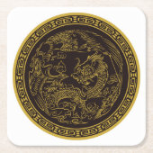 非常におもしろい中国のドラゴンコースターセット スクエアペーパーコースター (正面)