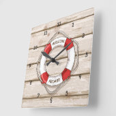 非常におもしろい模擬木板（寿命予備サーバ付） スクエア壁時計 (傾斜)