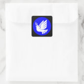 非常におもしろい白い鳩シルエット スクエアシール (バッグ)