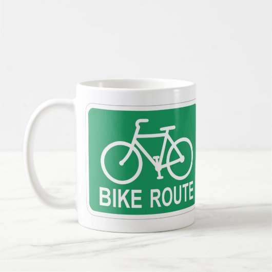 非常におもしろい自転車のルートのサインのコーヒーカップ コーヒーマグカップ (左)