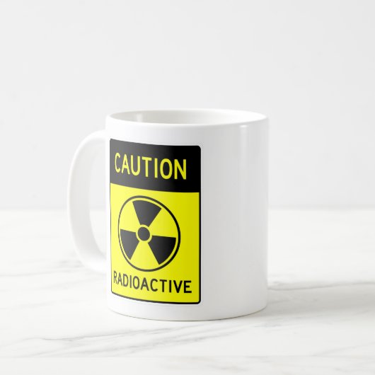 非常におもしろい警戒放射性標識コーヒーマグ コーヒーマグカップ (正面左)