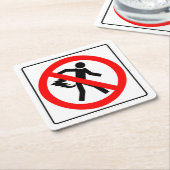 非常におもしろいNo Farting Image Sign Coaster Set スクエアペーパーコースター (アングル)