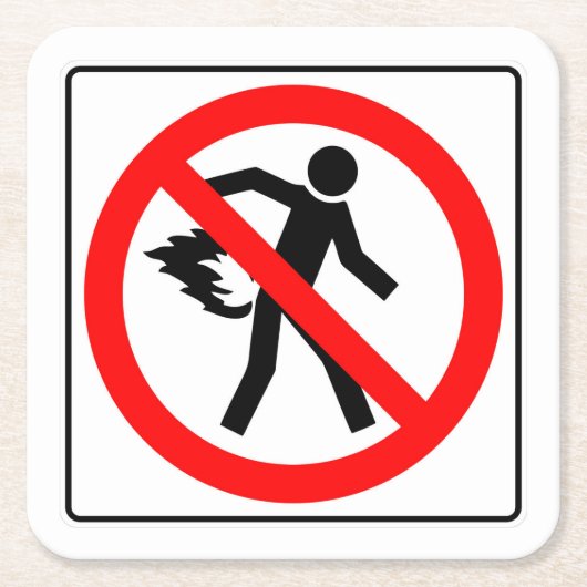 非常におもしろいNo Farting Image Sign Coaster Set スクエアペーパーコースター (正面)