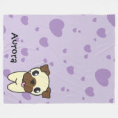 非常にかわいいオーロラパグのデキセドリン錠 フリースブランケット (正面(横))