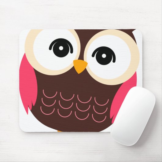 非常にかわいいレトロの女の子のフクロウ マウスパッド (マウス)