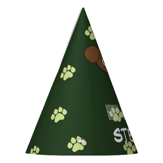 非常にかわいい緑のボクサーの子犬の誕生日の帽子 パーティーハット (左)