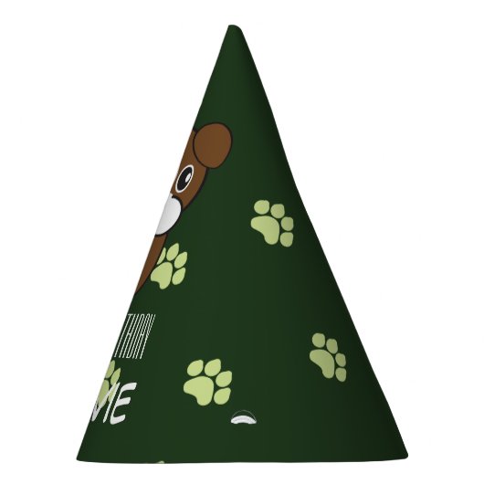 非常にかわいい緑のボクサーの子犬の誕生日の帽子 パーティーハット (右)