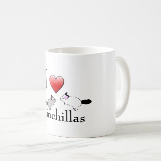 非常にかわいい! 私はチンチラのコーヒー・マグを愛します コーヒーマグカップ (正面右)
