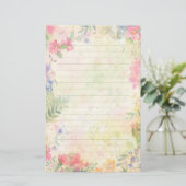 非常にかわいらしフローラの並んだ文房具紙 便箋 (スタンド正面)