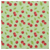 非常にさくらんぼの生地-緑の… ファブリック (見本)