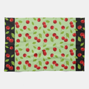 非常にさくらんぼDishtowel -緑の… キッチンタオル