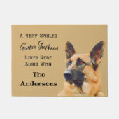 非常にだめにされたジャーマン・シェパード犬 ドアマット (正面)