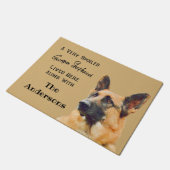 非常にだめにされたジャーマン・シェパード犬 ドアマット (アングル)