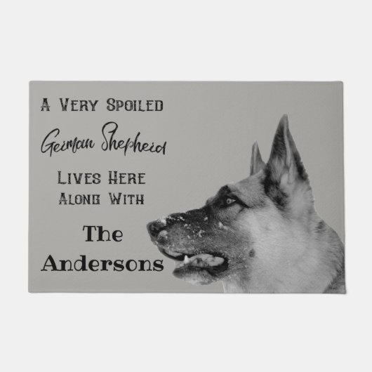 非常にだめにされたジャーマン・シェパード犬 ドアマット (正面)