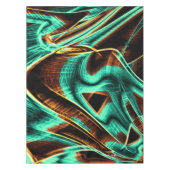 非常にねじれたテープはアクアマリンとコーヒーの溝 テーブルクロス (正面)