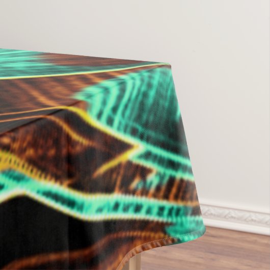 非常にねじれたテープはアクアマリンとコーヒーの溝 テーブルクロス (インサイチュ)