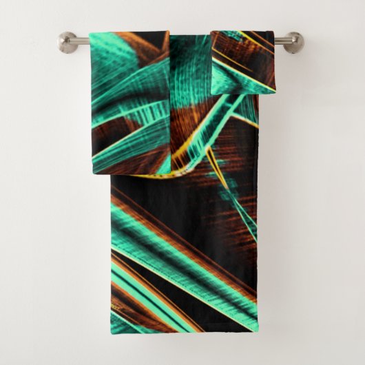 非常にねじれたテープはアクアマリンとコーヒーの溝 バスタオルセット (インサイチュ)