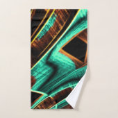 非常にねじれたテープはアクアマリンとコーヒーの溝 バスタオルセット (ハンドタオル)