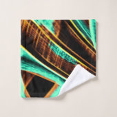 非常にねじれたテープはアクアマリンとコーヒーの溝 バスタオルセット (ウォッシュタオル)