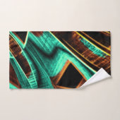 非常にねじれたテープはアクアマリンとコーヒーの溝 バスタオルセット (ハンドタオル)