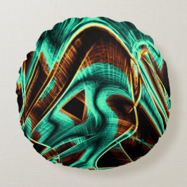 非常にねじれたテープはアクアマリンとコーヒーの溝 ラウンドクッション