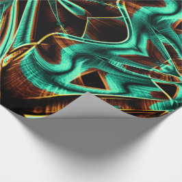 非常にねじれたテープはアクアマリンとコーヒーの溝 ラッピングペーパー