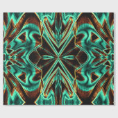 非常にねじれたテープはアクアマリンとコーヒーの溝 ラッピングペーパー (フラット)