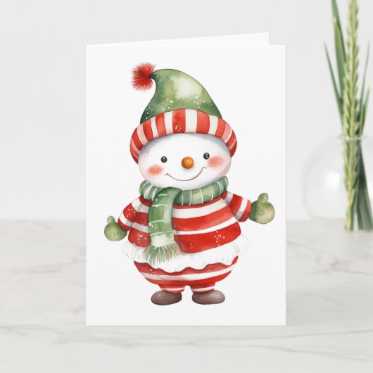 非常にまとまったハッピーなクリスマスの雪だるま BLANk シーズンカード (正面)