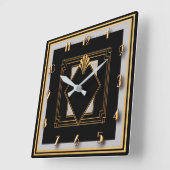 非常にアールデコ スクエア壁時計 (傾斜)