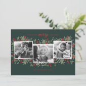 非常にエバメリーーグリーンクリスマスフォトカード (スタンド正面)