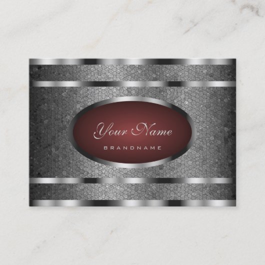 非常にエレガントスネークパターンクロムシルバーエフェクト 名刺 (正面)