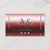 非常にエレガントワインレッドシメリーダイヤモンドイニシャル 名刺 (正面)