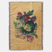 非常にエレガントヴィンテージバラ スローブランケット (正面縦)