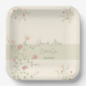 非常にエレガント正方形のフローラ設計 ペーパープレート (正面)