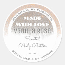 非常にエレガント製品ラベルホワイト金ゴールドグリッター雨