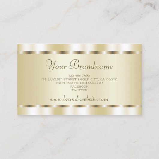 非常にエレガント輝く金ゴールド効果プロフェッショナル 名刺 (裏面)