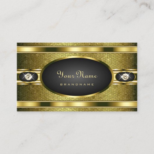 非常にエレガント金ゴールドと黒のダイヤモンド色 名刺 (正面)