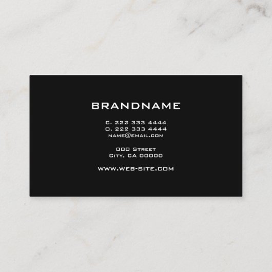 非常にエレガント金ゴールドフレームプレーンブラックプロフェッショナル 名刺 (裏面)