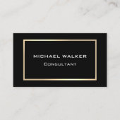 非常にエレガント金ゴールドフレームプレーンブラックプロフェッショナル 名刺 (正面)