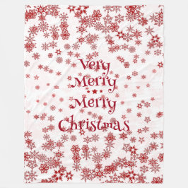 非常にエレガント陽気なクリスマス赤い雪 フリースブランケット