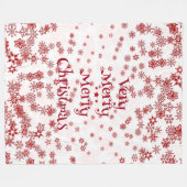 非常にエレガント陽気なクリスマス赤い雪 フリースブランケット (正面(横))